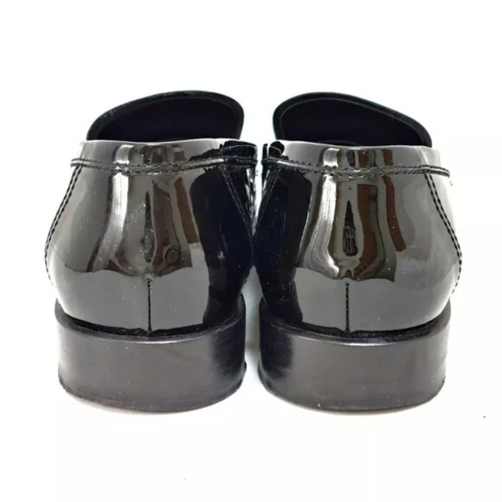 100% Authentic CHANEL Black White Patent Leather Women's Shoes 680-101824 - Picture 3 of 7